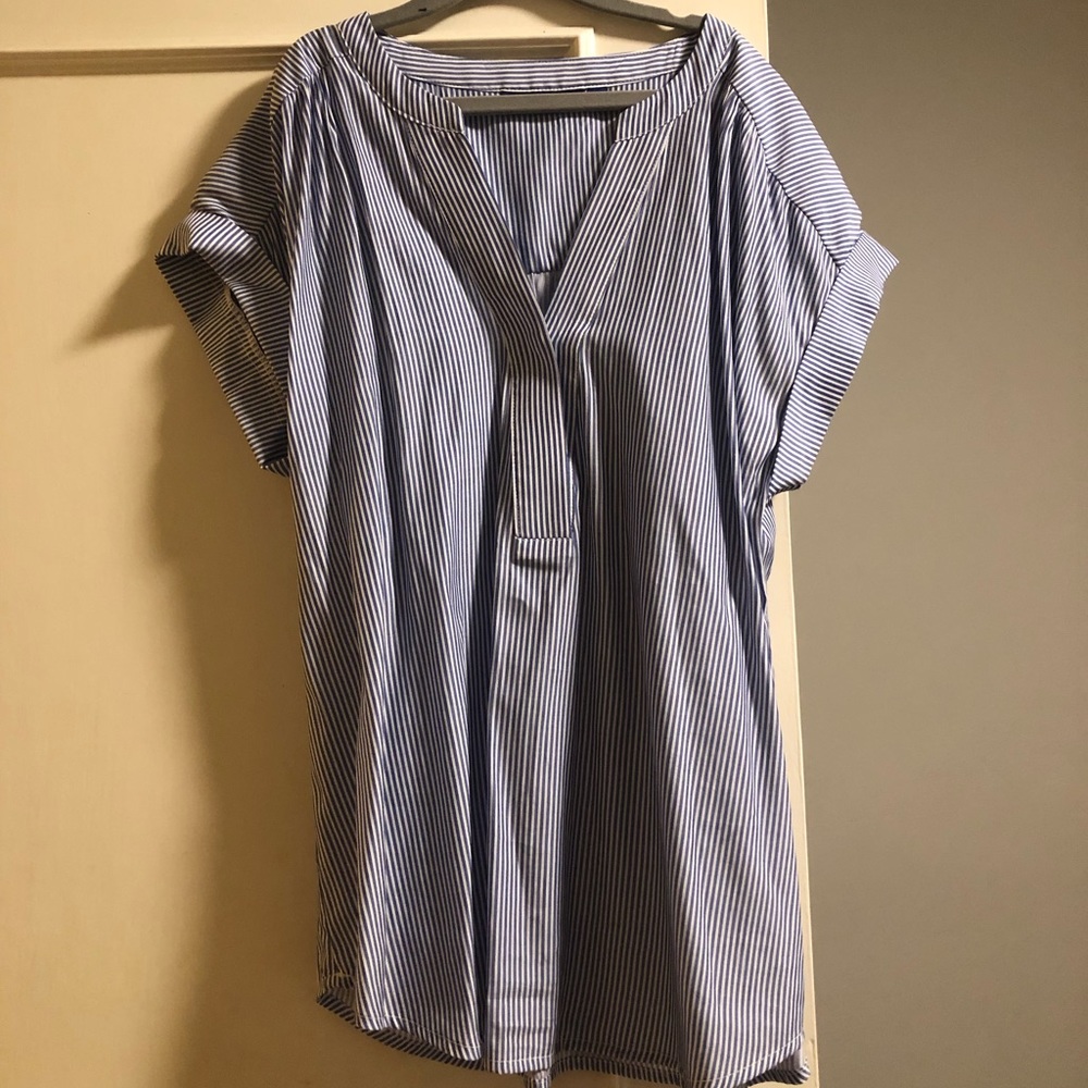 Gap Blue and white striped professional blouse